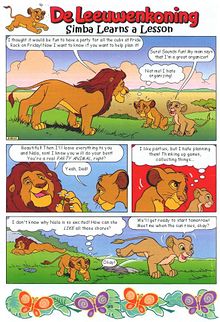 The first page of Simba Learns a Lesson.